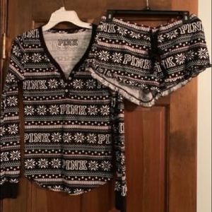 PINK Christmas PJ set